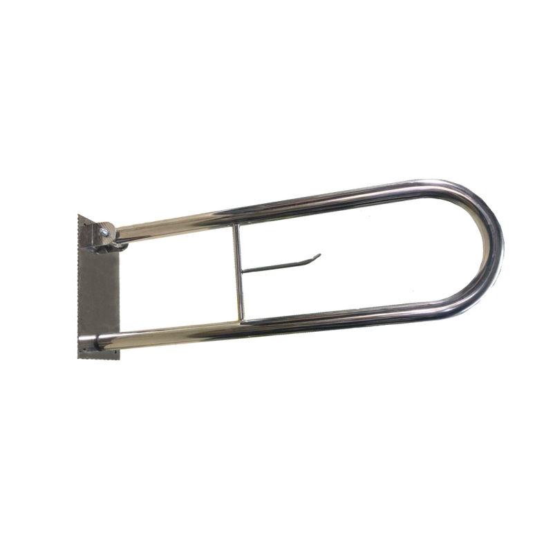 Поручень настінний вiдкидний з тримачем туалетного паперу, Ø 32мм - 700мм