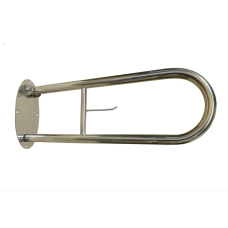 Поручень настінний відкидний з тримачем туалетного паперу, овальний фланець, Ø 32mm - 700mm