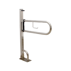 Поручень для підлоги відкидний з тримачем туалетного паперу, можливо додати кріплення в стіну, Ø 32мм - 1000х700мм
