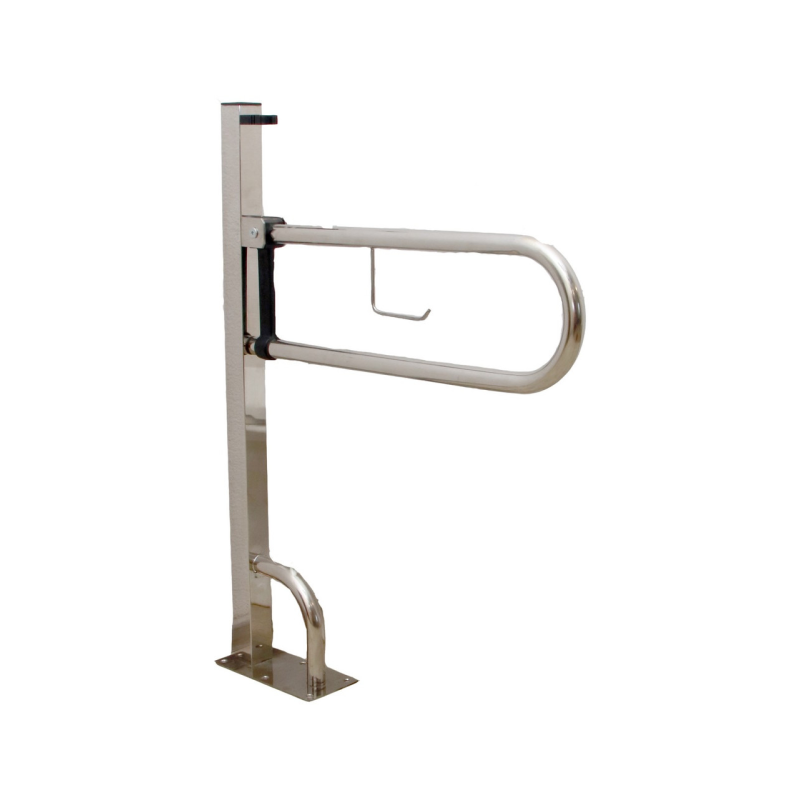 Поручень для підлоги відкидний з тримачем туалетного паперу, можливо додати кріплення в стіну, Ø 32мм - 1000х700мм Поручень для підлоги відкидний з тримачем туалетного паперу, можливо додати кріплення в стіну, Ø 32мм - 1000х700мм