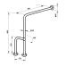Поручень в туалет “стіна-підлога“ з поворотною ніжкою 360° для людей з інвалідністю, Ø 32мм - 800х700мм
