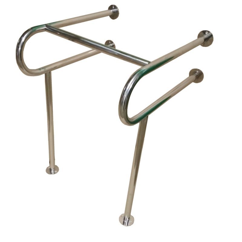 Поручень для умивальника посиленний “стіна-підлога“, виготовляється під розмір мийки Ø 32мм - 700х600х900мм Поручень для умивальника посиленний “стіна-підлога“, виготовляється під розмір мийки Ø 32мм - 700х600х900мм