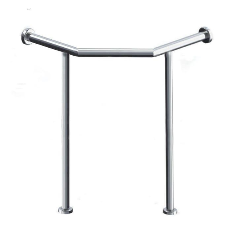 PM-04 Поручень опорний для мийки кутовий “стіна-підлога“, виготовляється під розмір мийки, Ø 32мм PM-04 Поручень опорний для мийки кутовий “стіна-підлога“, виготовляється під розмір мийки, Ø 32мм