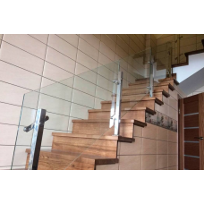 Перила з нержавіючої сталі зі склом з поручнем та без