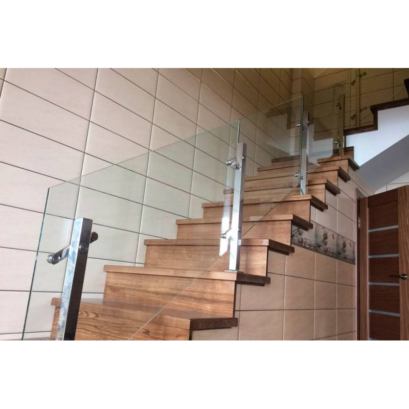 Перила з нержавіючої сталі зі склом з поручнем та без