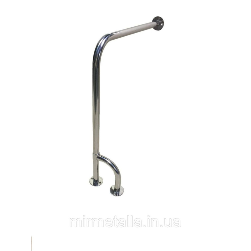 Поручень в туалет “стіна-підлога“ з поворотною ніжкою 360° для людей з інвалідністю, Ø 32мм - 800х700мм