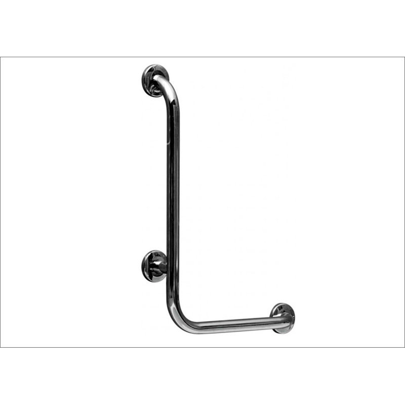 Поручень пристінний кутовий лівий, Ø 32мм - 700х500мм Поручень пристінний кутовий лівий, Ø 32мм - 700х500мм